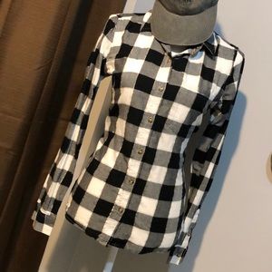 Black and White Plaid Button Down